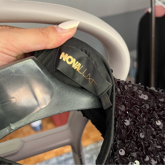 Fashion Nova Black Long Sleeve Sequin Jumpsuit with Open Back - Picture 8 of 10